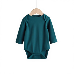 Vêtements Annamar, Combinaison bébé en coton biologique uni personnalisée, Combinaison bébé douce et respirante, Combinaison bébé nouveau-né, Vêtements d'été pour bébé - Product Image 1