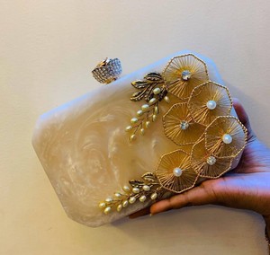 Wholesale <b>Black</b> Marbled Resin Storage <b>Bag</b> <b>Clutch</b> Crystal Bead Evening Handbag Rhinestone Bridal <b>Wedding</b> Party Purse Manufacturer - Product Image 3