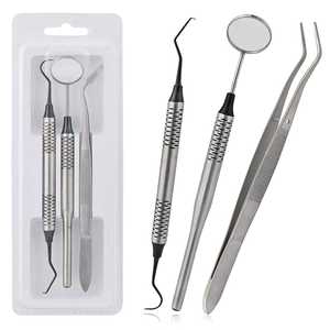 Kit d'examen dentaire en acier inoxydable pour usage professionnel : miroir de blanchiment dentaire, détartreur, pinces, instruments chirurgicaux de base - Product Image 4