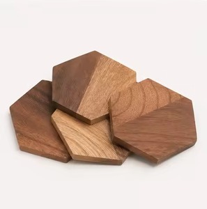 Artisan Wood Coasters Set Decorative Drink <b>Protectors</b> for Rustic Wedding <b>Table</b> Restaurant Hotel Home Dining Decor - Product Image 5