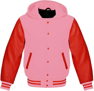 Blouson universitaire en laine pour homme avec manches en cuir véritable et broderie personnalisée - Product Image 5