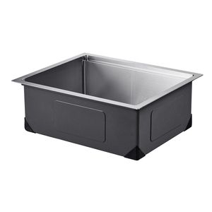 Lavello da cucina da incasso da 23 pollici in acciaio inossidabile 304, a vasca singola, stile Farmhouse, con bordo, multiuso, da sottopiano - Product Image 1