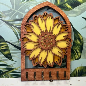 Elegant Sunflower Theme Wall Key <b>Hook</b> Perfect For Bedroom Personal Key And Items <b>Kitchen</b> Wall For Aprons Light Tools Or Key - Product Image 4