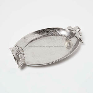 Wholesale Customized Aluminium <b>Decorative</b> Luxury <b>Tray</b> for Hotels & Restaurant Nickel Finished Metal <b>Decorative</b> <b>Trays</b> - Product Image 3