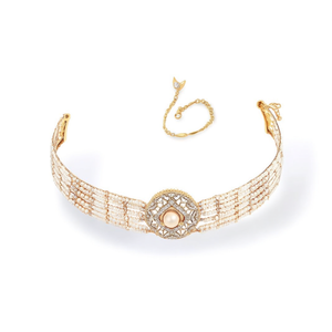 Collar de Gargantilla con Perlas y Piedras de Cristal, Chapado en Oro de 18K, Diseño de Bolas, para Fiesta - 10575551WH - Product Image 2