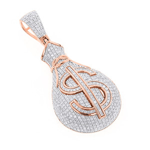 Colgante de Moissanita de Plata 925 de Alta Calidad Personalizado, Joyería Hip Hop, Colgante de Bolsa de Dinero con Diamantes de Moissanita - Product Image 3