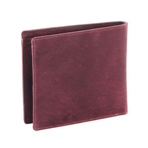Royaa Men's Genuine Leather Open Closure <b>RFID</b> <b>Blocking</b> <b>Wallet</b> Short Polyester Lining Vintage Style Multi-Function Black - Product Image 3