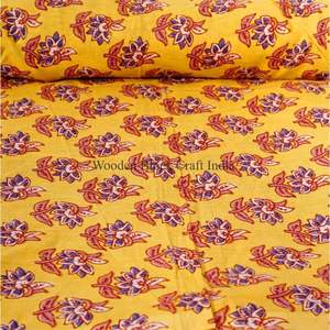 Tela de algodón india estampada a mano, hermosa estampado a mano con bloques de tinta por Robe Cotton Textile Fabrics, tela de algodón estampada para ropa de mujer. - Product Image 4