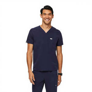 Conjunto de Uniforme Médico Azul Marino para Hombre, Pantalones de Uniforme de Hospital de Algodón y Poliéster con Estetoscopio y Porta Identificación - Product Image 2