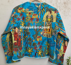 เสื้อแจ็คเก็ตผ้าควิลท์พิมพ์ลายทรอปิคอลทำมือขายดีปี 2026 กระเป๋าเสื้อสวยงาม งานฝีมือประณีต ผ้าฝ้ายระบายอากาศสำหรับผู้หญิง - Product Image 3