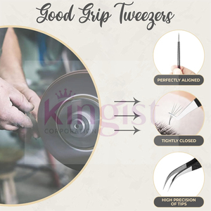 Top Selling Eyelash Tweezers sets 100% Stainless Steel Eyelash <b>Tool</b> Set Rose Gold Eyelash Tweezer Lash Applicator Smooth Tip - Product Image 2