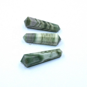 Premium Quality Fancy Jasper Double Terminated <b>Pencil</b> Pendant Gemstone Agate Chakra Style for Protection Grounding Healing - Product Image 2