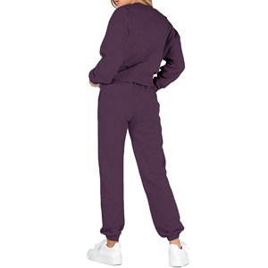 Ensemble de survêtement polaire 2 pièces uni pour femme, chaud et respirant, 100 % coton de haute qualité, design de luxe, écologique, vente en gros - Product Image 2