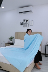 ผ้าห่มถักนิตติ้งที่ระบายอากาศได้ดีทนทานดูดซับเหงื่อสีสันสดใสสำหรับใช้ในบ้านและการเดินทางในฤดูร้อน - Product Image 6