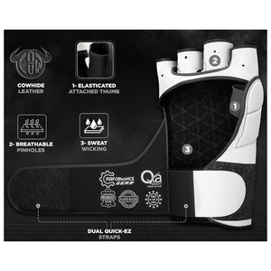 Guantes de MMA para Artes Marciales, Grappling, Sparring y Entrenamiento, de Cuero Vacuno con Palma Abierta y Correa para la Muñeca, Guantes Acolchados para Muay Thai - Product Image 2