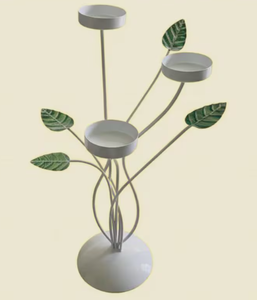 ชั้นวางต้นไม้โลหะในร่มทันสมัย 4 ชั้น พร้อมดีไซน์ใบไม้สวยงาม - Product Image 1