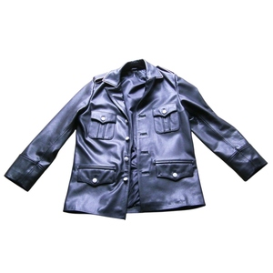 Hand Made Men's Vintage 20th Century Era Genuine Cowhide Biker <b>Jacket</b> in Waxed <b>Leather</b> with Classic Look and Durable Finish - Product Image 1