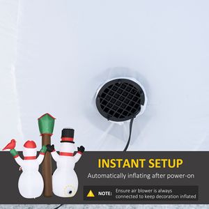 Decorazioni Natalizie Gonfiabili da Esterno LED 7ft, Famiglia di Pupazzi di Neve con Uccello e Casetta per Decorazioni da Giardino - Product Image 6