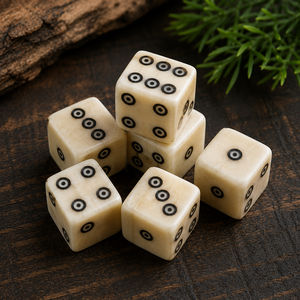 Juego de Dados de Hueso de Vaca Pulido a Mano, Color Natural, Puntos Grabados Personalizados, Ecológico, Resistente al Agua, para Dungeons & Dragons - Product Image 5