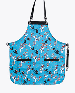 Tablier en tissu à motif casque de samouraï avec sangles réglables et poche avant pour coiffeurs - Product Image 5