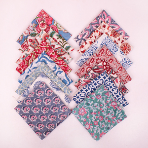 Soft Organic Cotton Bandana Scarf Hand Block Floral Print Eco-Friendly Breathable Unisex Wrap for Summer Hair Neck <b>Styling</b> - Product Image 1