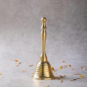 Campana de Mano de Latón Hecha a Mano, Campana Decorativa Vintage para Oración, Escritorio, Hogar, Templo u Oficina - Product Image 1