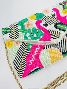 Bolso de Mano Floral, Bolso de Cuentas Multicolor, Diseño de Flores Bordadas, Bolso de Mano Personalizado para Fiesta de Noche o Boda, Elegante y Portátil para Mujer - Product Image 6