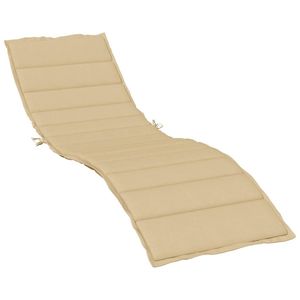 Coussin de chaise longue d'extérieur 79 x 23,6 po en polyester beige matelassé, amovible, lavable, toutes saisons, rectangulaire - Product Image 3