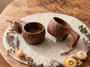 Handcrafted Wood <b>Cup</b> Family Set Wooden <b>Camping</b> Mug Ergonomic Coffee Tea Bushcraft <b>Cup</b> for Home & Outdoor - Product Image 2