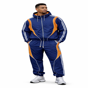 Conjunto Deportivo de Poliéster para Hombre, Dos Piezas, Chaqueta de Nylon con Cierre y Parches, Pantalones Deportivos, Traje de Nylon Personalizado para Hombre - Product Image 1