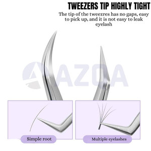 Professional Stainless Steel Eyelash Extension Tweezers <b>Kit</b> Set of 8 for Volume <b>Lash</b> Application Isolation and Precision Work - Product Image 3