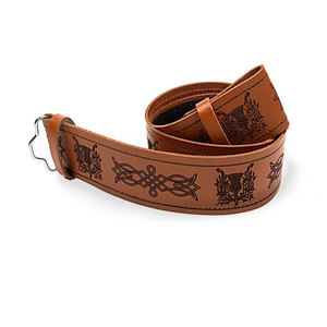 Ceinture de kilt en cuir véritable gaufré motif Thistle, gravée au laser, faite à la main, accessoire traditionnel pour tenues de kilt - Product Image 2