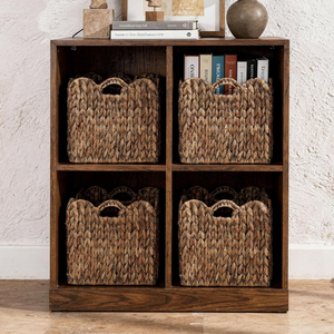 Wholesale Eco-friendly Water Hyacinth <b>Foldable</b> Scalloped Storage Cubes <b>Basket</b> for Organizing for Home & Kitchen from Vietnam - Product Image 4