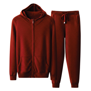 Ensemble deux pièces de sport d'hiver pour homme, personnalisé, épais, avec logo de marque brodé, comprenant un sweat à capuche et un pantalon de survêtement Mertra pour homme - Product Image 3