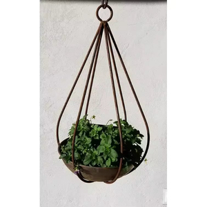 Pots de fleurs muraux coûteux pour la maison, pots de fleurs en métal de luxe avec revêtement en poudre bronze, fournitures de jardin - Product Image 1