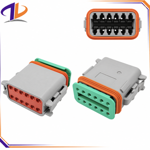Connecteur automobile étanche en nylon à 12 broches femelles en cuivre compatible DT06-12SA DT06-12S pour faisceau de câbles série DT - Product Image 1