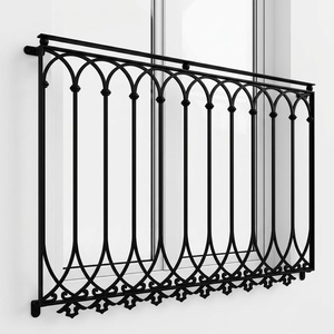 Panneau décoratif de balustrade de balcon en fonte victorienne traditionnelle, résistant à la rouille, à fixer au mur extérieur - Product Image 1