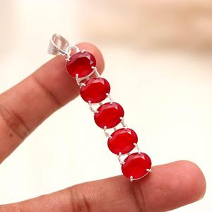 Pendentif en argent sterling 925 avec grenat rouge, fait main, pierre de naissance de janvier, bijou minimaliste, collier en pierres précieuses, cadeau - Product Image 3