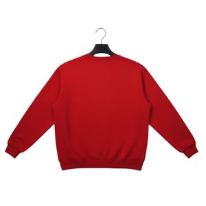 Sweat-shirt d'hiver rouge IM up en détresse avec logo audacieux Design décontracté 100% coton coupe surdimensionnée pour unisexe - Product Image 5