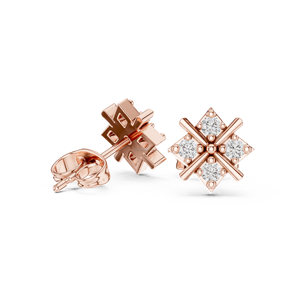 Dangy Doo 10K Gold Tiny Stud Pendientes con Lab Grown Diamond Dainty Everyday Wear - Product Image 2