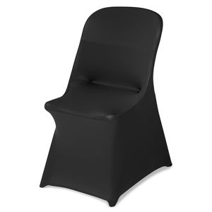 30 Pezzi Coprisedia Elasticizzati Personalizzati in Poliestere Nero e Spandex per Matrimoni, Feste, Banchetti, Design con Parte Anteriore Piatta - Product Image 5