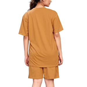 Ensemble deux pièces 100 % coton pour femme à prix abordable, best-seller / Ensemble deux pièces décontracté pour femme avec t-shirt court, dernière mode - Product Image 3