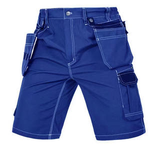 Shorts cargo personnalisés pour hommes, couleur unie, en toile respirante, taille mi-haute, fermeture boutonnée, longueur Bermuda, avec plusieurs poches - Product Image 3
