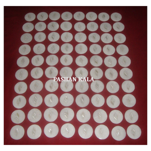 Nouveau miroir de poche traditionnel et magnifique en marbre blanc avec finition ronde fine et incrustation de nacre, idéal pour offrir lors de festivals. - Product Image 2