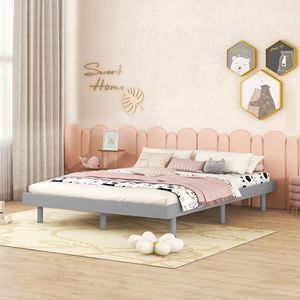 Modern Design <b>Grey</b> Color Full Floating Platform Bed <b>Frame</b> - Product Image 1