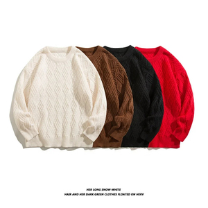 Pull en tricot blanc pour homme 2026 avec motif géométrique de Noël, manches longues, pull d'hiver - Product Image 6