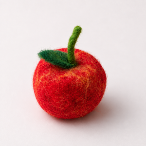 Mahaguthi <b>Craft</b> Conscience <b>Wool</b> Felt Apple <b>Craft</b> Red Fruit Decorative Model Green Stem Leaf for Educational Toys 3 6 Years - Product Image 5