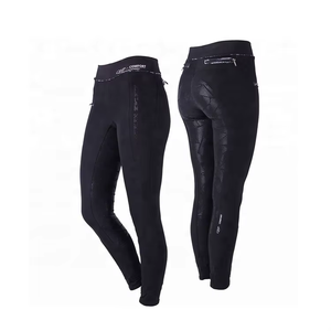 Pantalones de Montar de Nailon de Alta Calidad para Mujer con Parche de Silicona en la Rodilla |   Pantalones de equitación duraderos con protección para las espinillas y logotipo personalizado para deportes - Product Image 1