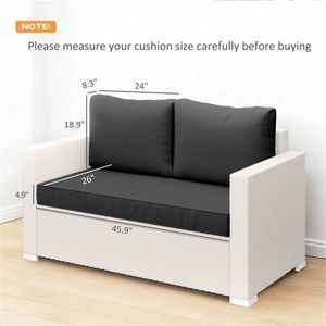 Cuscino Nero Spesso per Mobili da Terrazzo, Cuscino per Divano da Esterno (Solo Cuscino) - Product Image 6