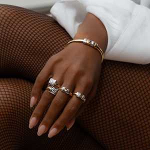 1 Carat Round Lab Grown Diamond Statement <b>Ring</b> 14K Solid Gold Unique Bezel Set Modern Minimalist Bridal Proposal Band Gift Women - Product Image 6